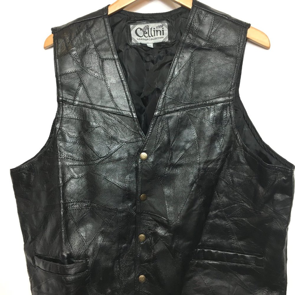 Cellini Collection Bikers Patchwork Leather Moto … - image 2